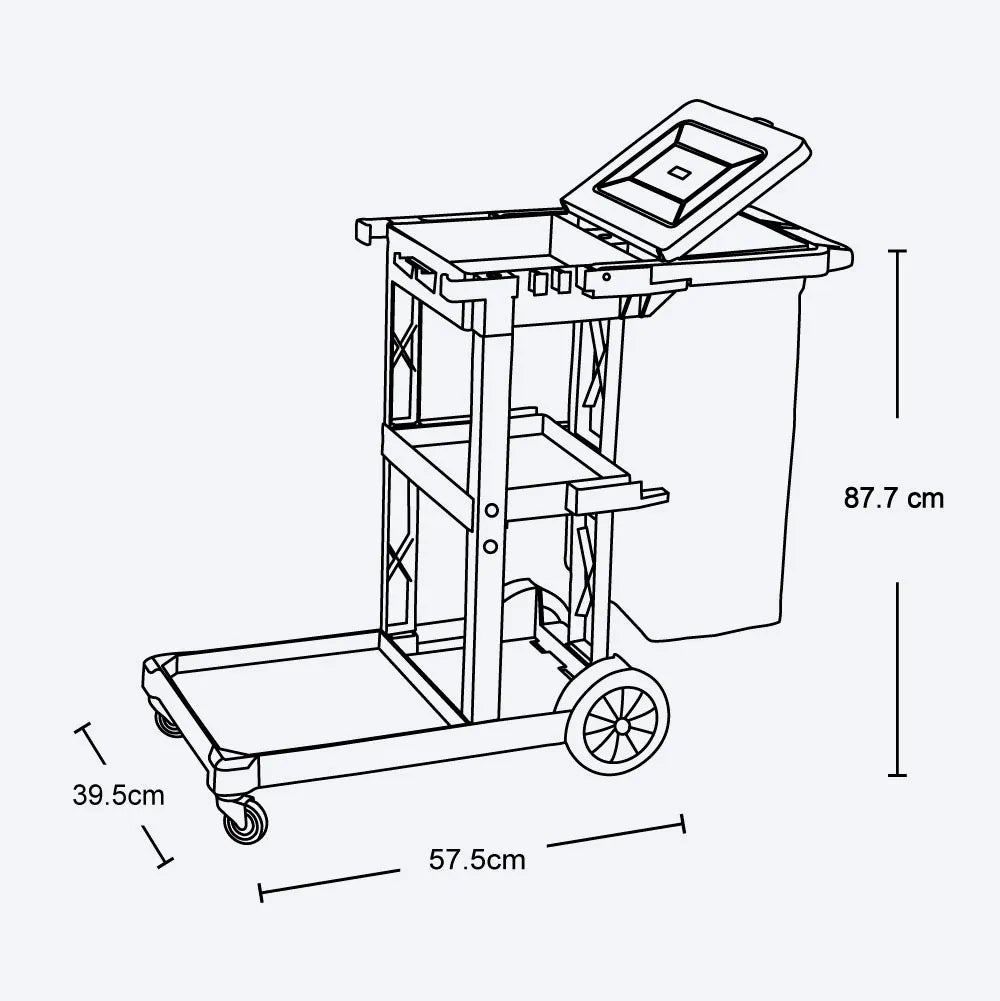Combo Servicio Limpieza (Carro de Servicio + Señal de Precaución) - Rimax