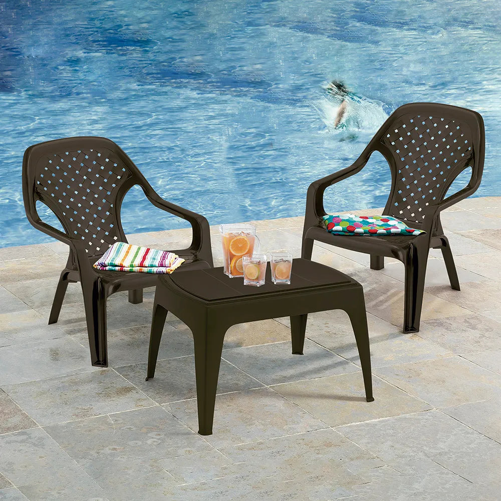 Combo Playero (2 Camas Asoleadoras + 2 Sillas Playeras + 1 Mesa de Centro) - Rimax