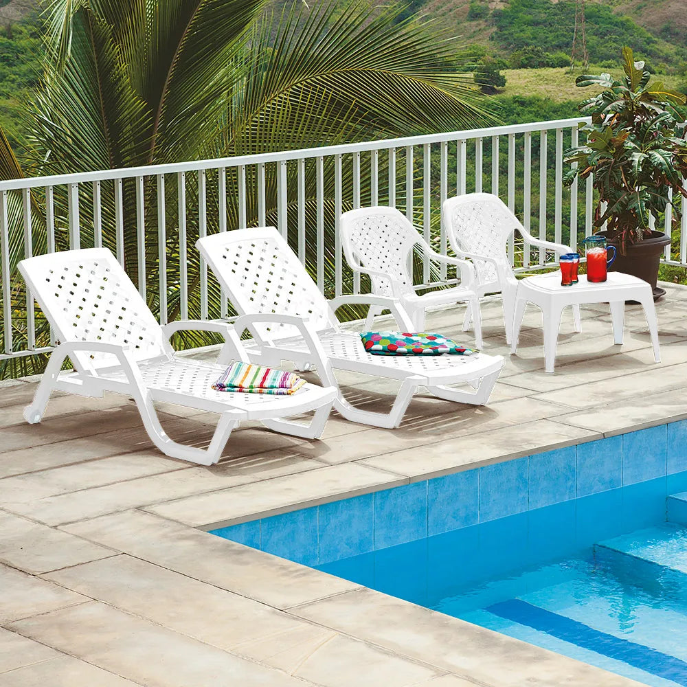 Combo Playero (2 Camas Asoleadoras + 2 Sillas Playeras + 1 Mesa de Centro) - Rimax