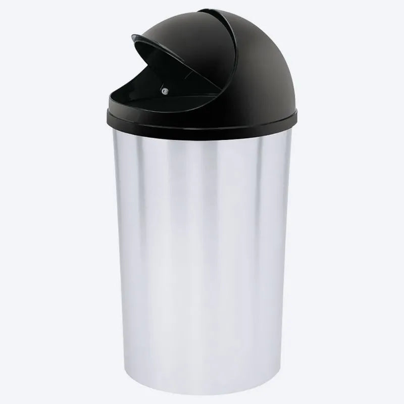 Papelera Metalizada Tapa Móvil Plástica 10L - Rimax