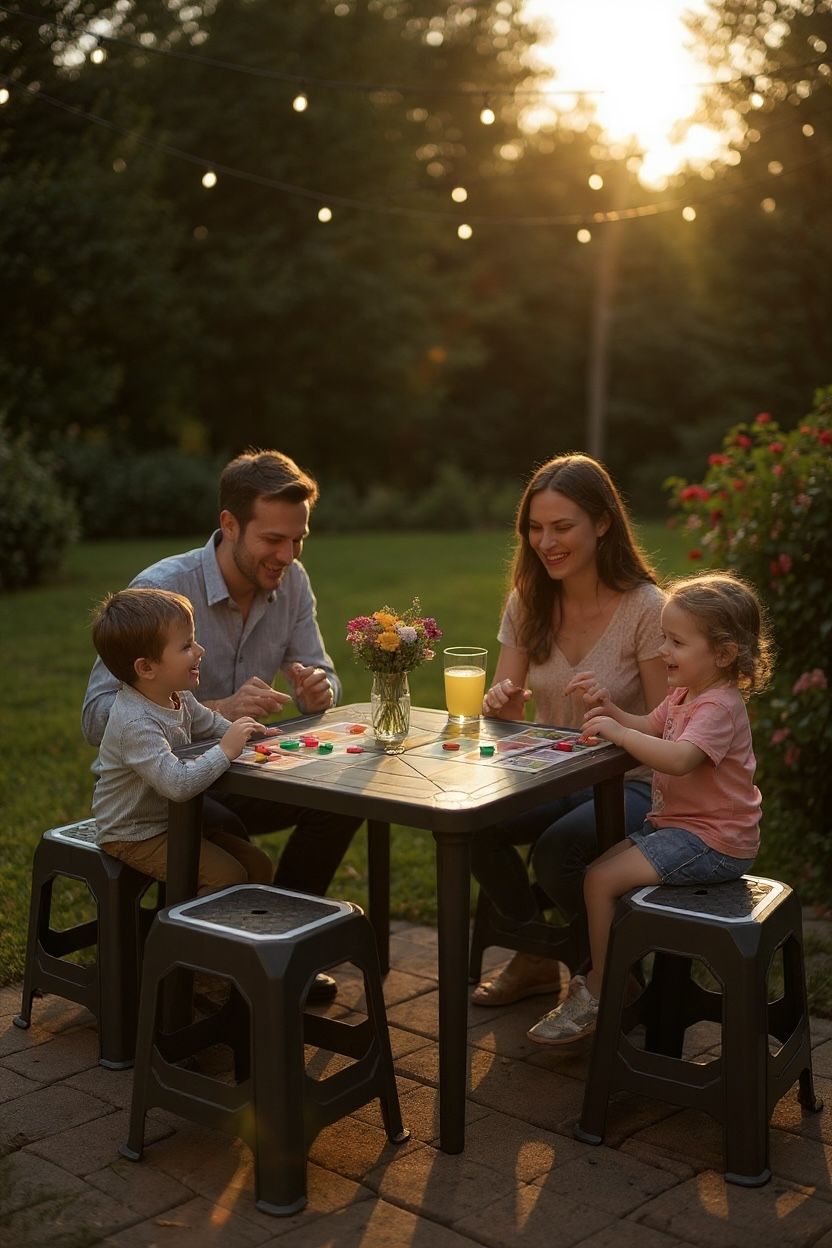 Juego de Comedor Geométrico Plastico