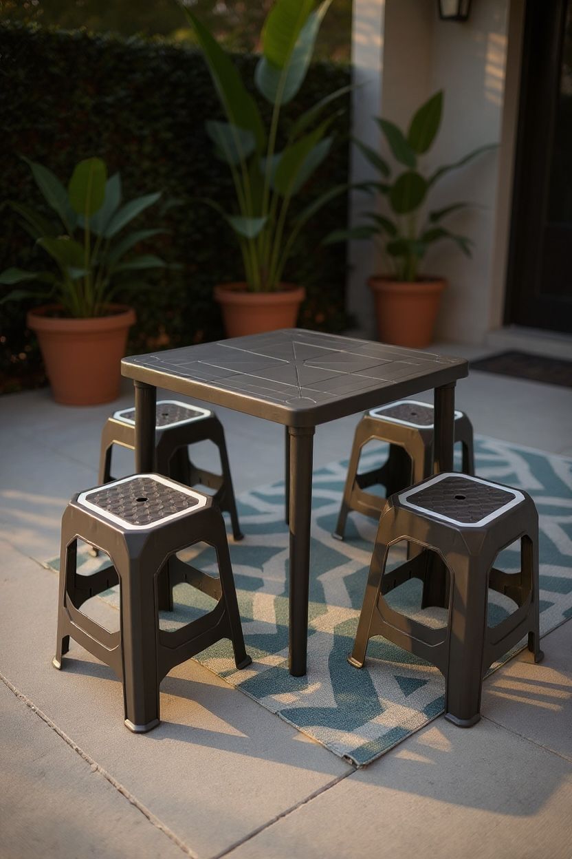 Juego de Comedor Geométrico Plastico