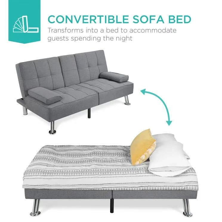 Sofa Cama Moderno Con Portavasos