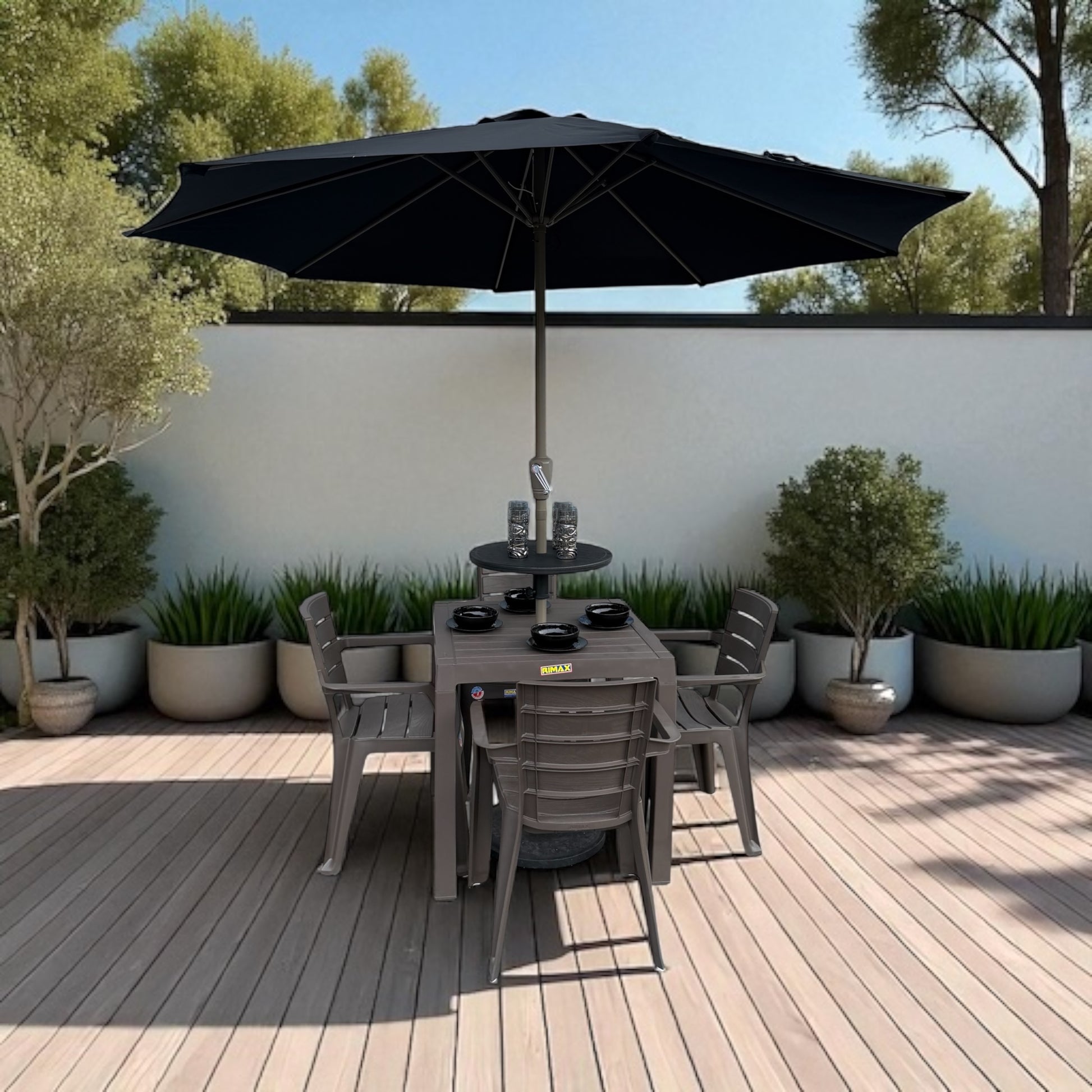 Juego de Comedor Baru + Parasol Con Base
