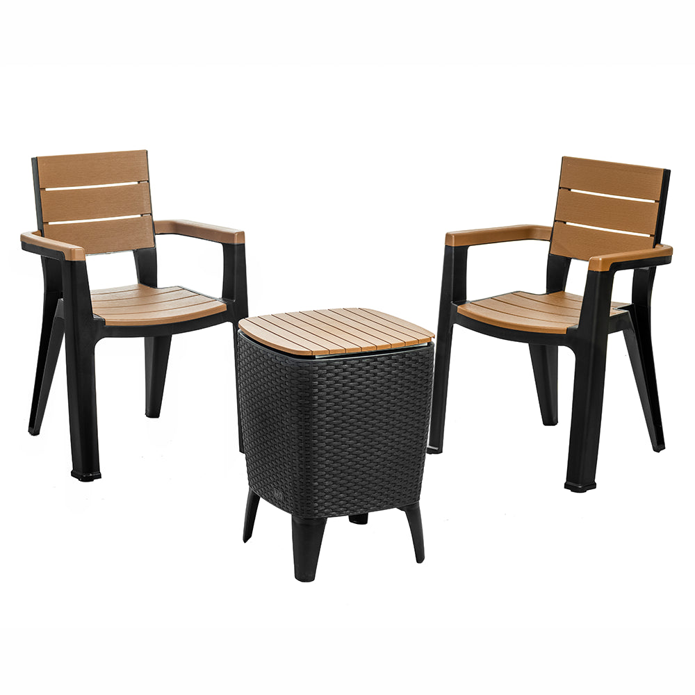 Set Cooler Table Capri + 2 Sillas Madeira