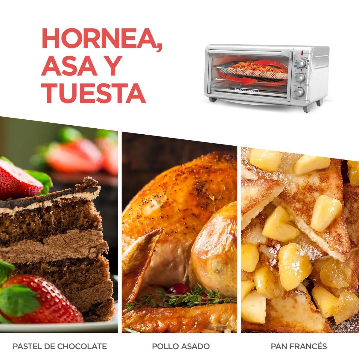 Horno Electrico Freidor de Aire Black & Decker - Muebles Dummi