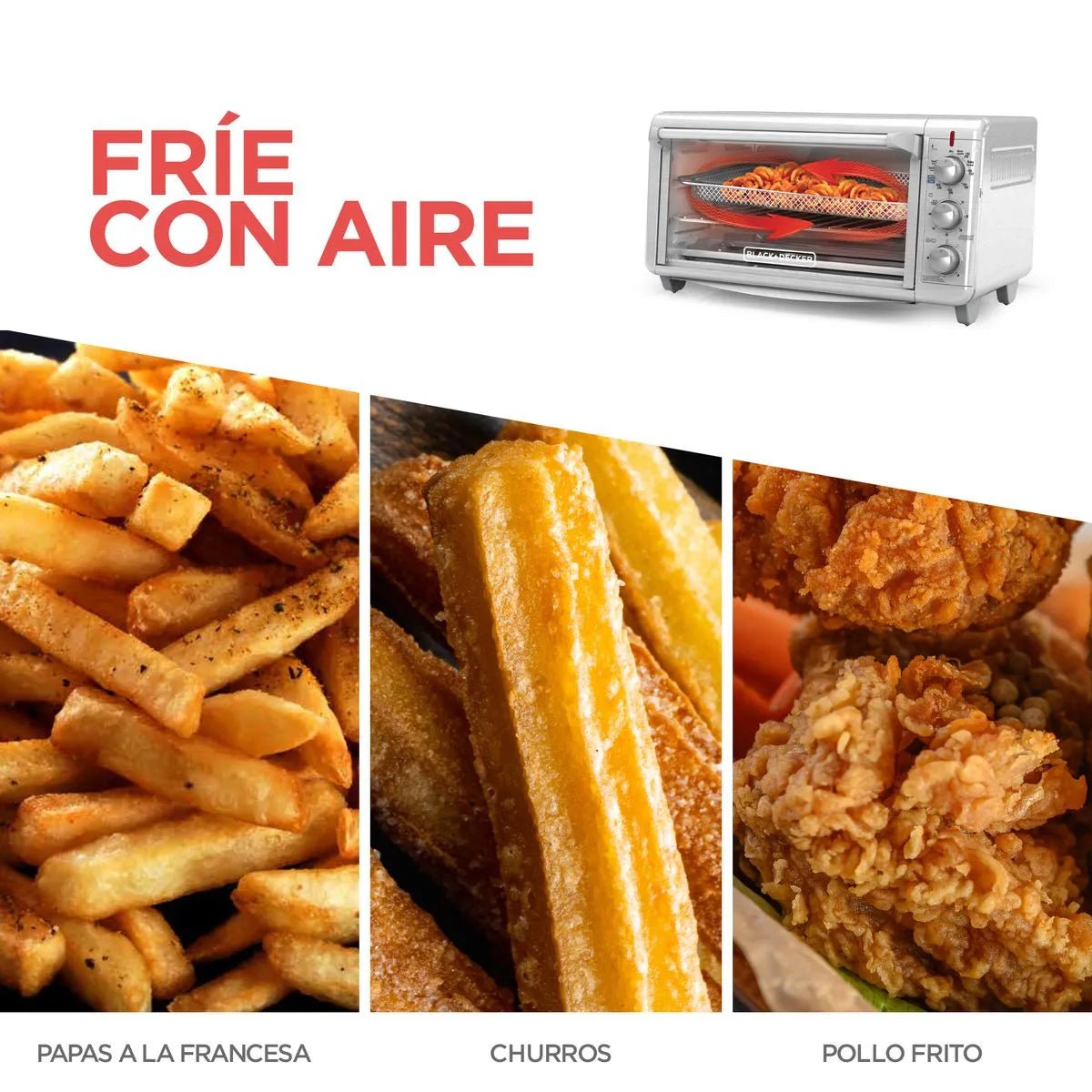 Horno Electrico Freidor de Aire Black & Decker - Muebles Dummi