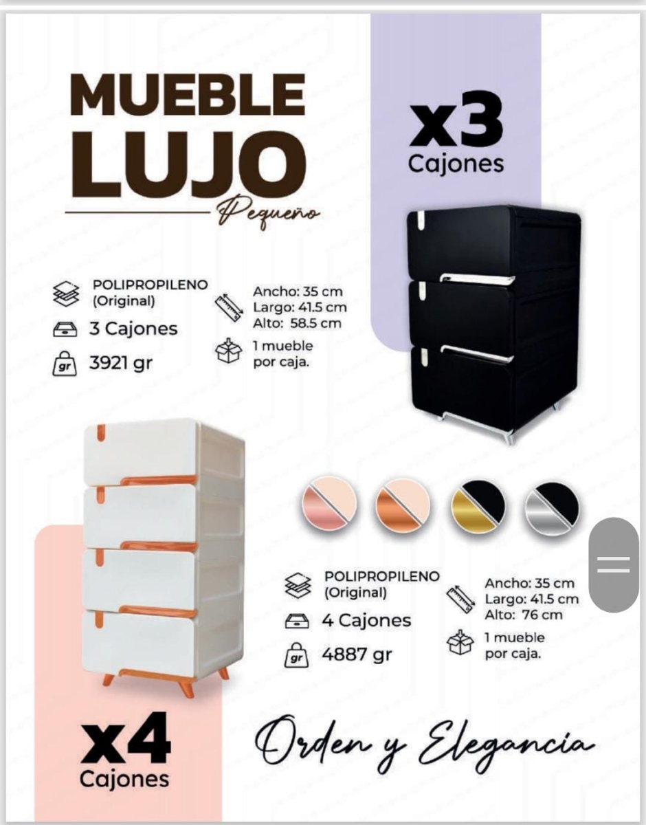 MUEBLE CAJONERO DE LUJO PEQUEÑO X3 - Muebles Dummi