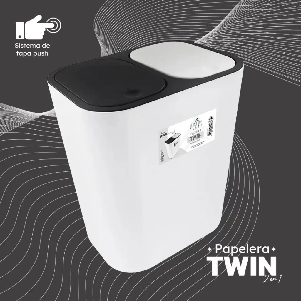 Papelera Twin Con Doble Compartimento - 2 en 1 - Muebles Dummi