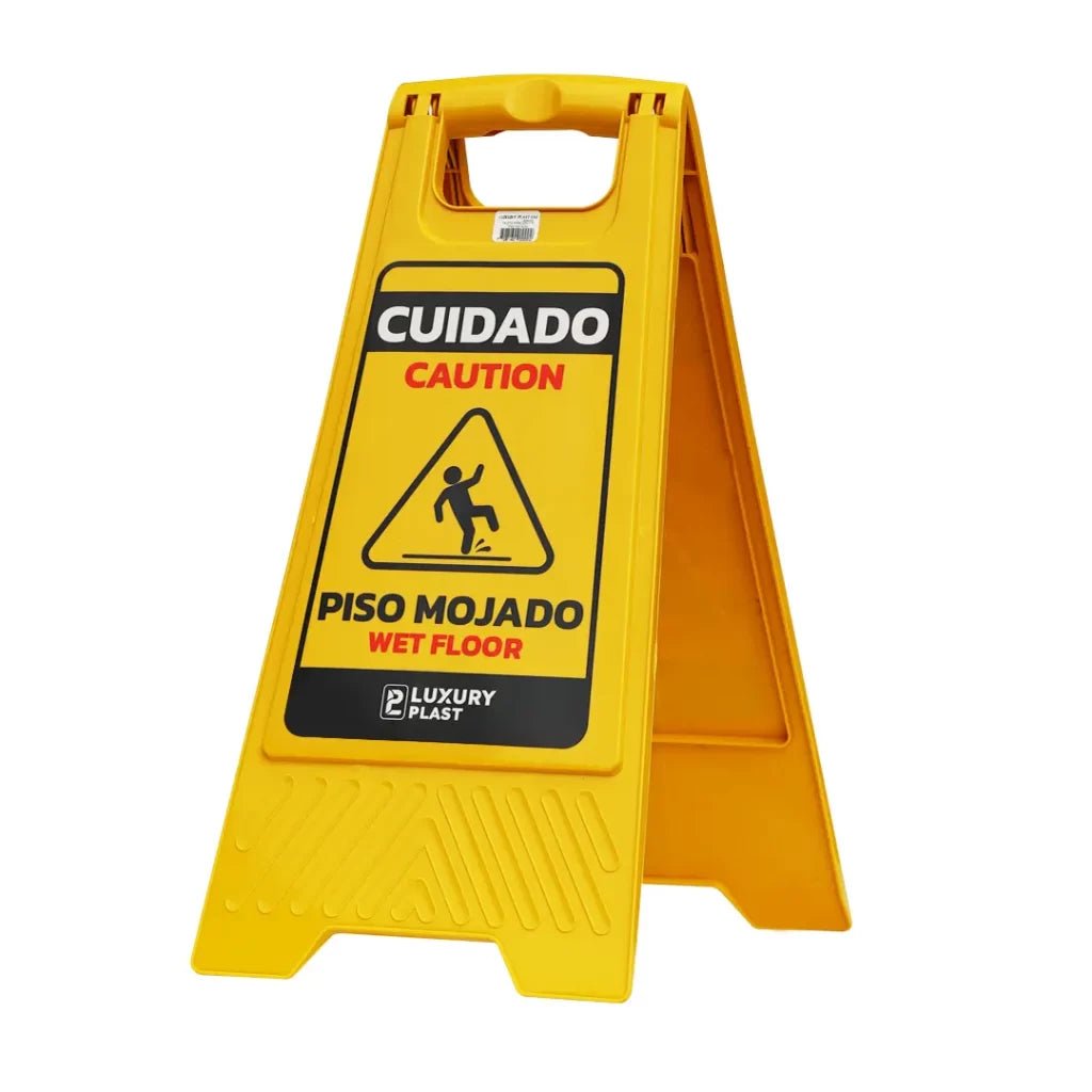 Señalización de Piso Mojado – Letrero Plegable de Seguridad - Muebles Dummi