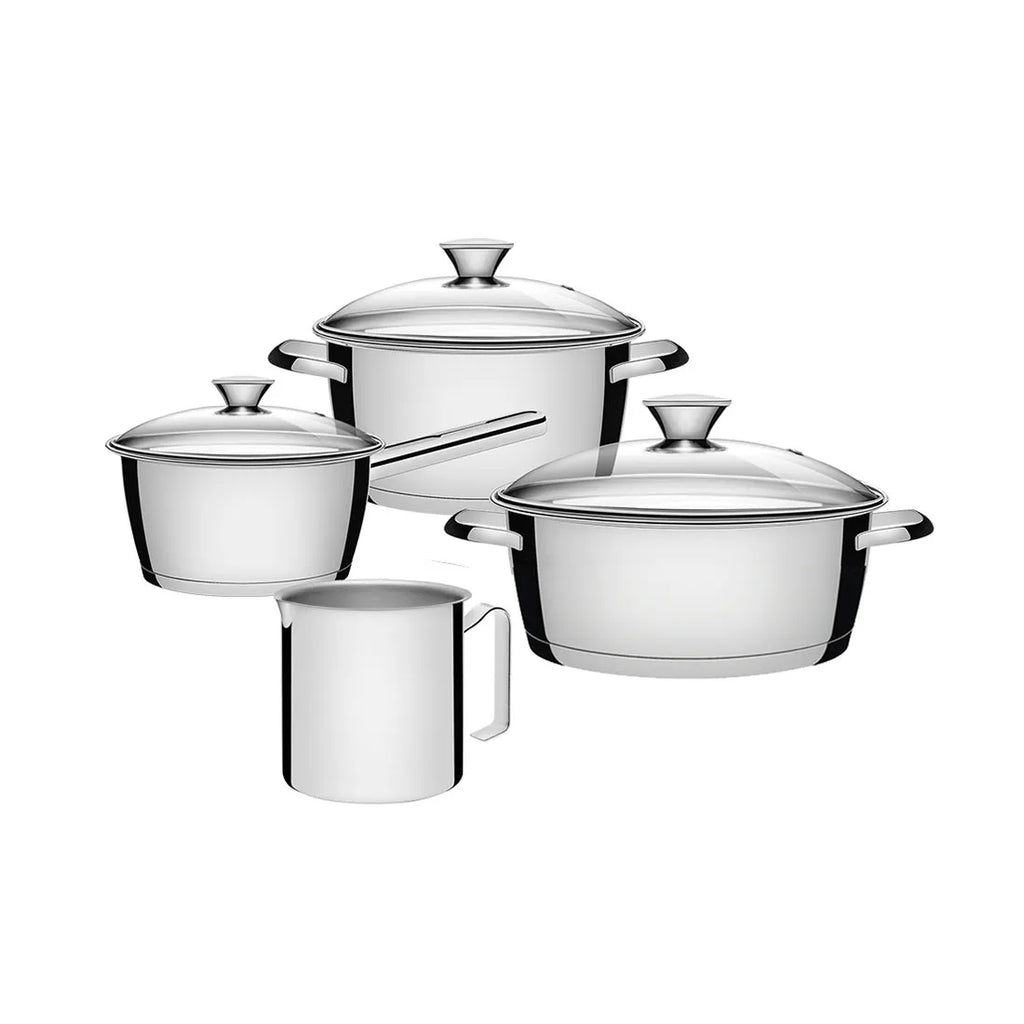 Juego de Ollas Batería de Cocina Tramontina Allegra Acero Inoxidable 7 Piezas Con Hervidor