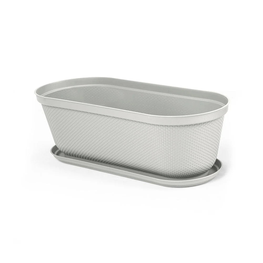 Matera moderna Ovalada Rafia 60 Cm con Plato