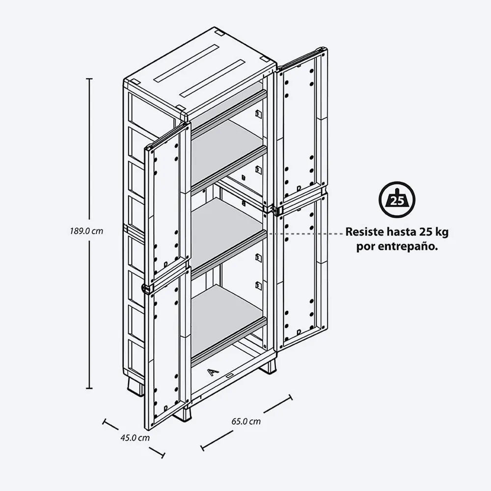 Armario Grande Apariencia Rattan - Rimax