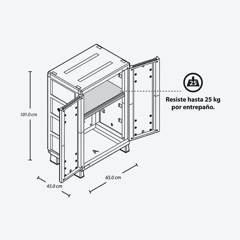 Armario Mediano Apariencia Rattan - Rimax