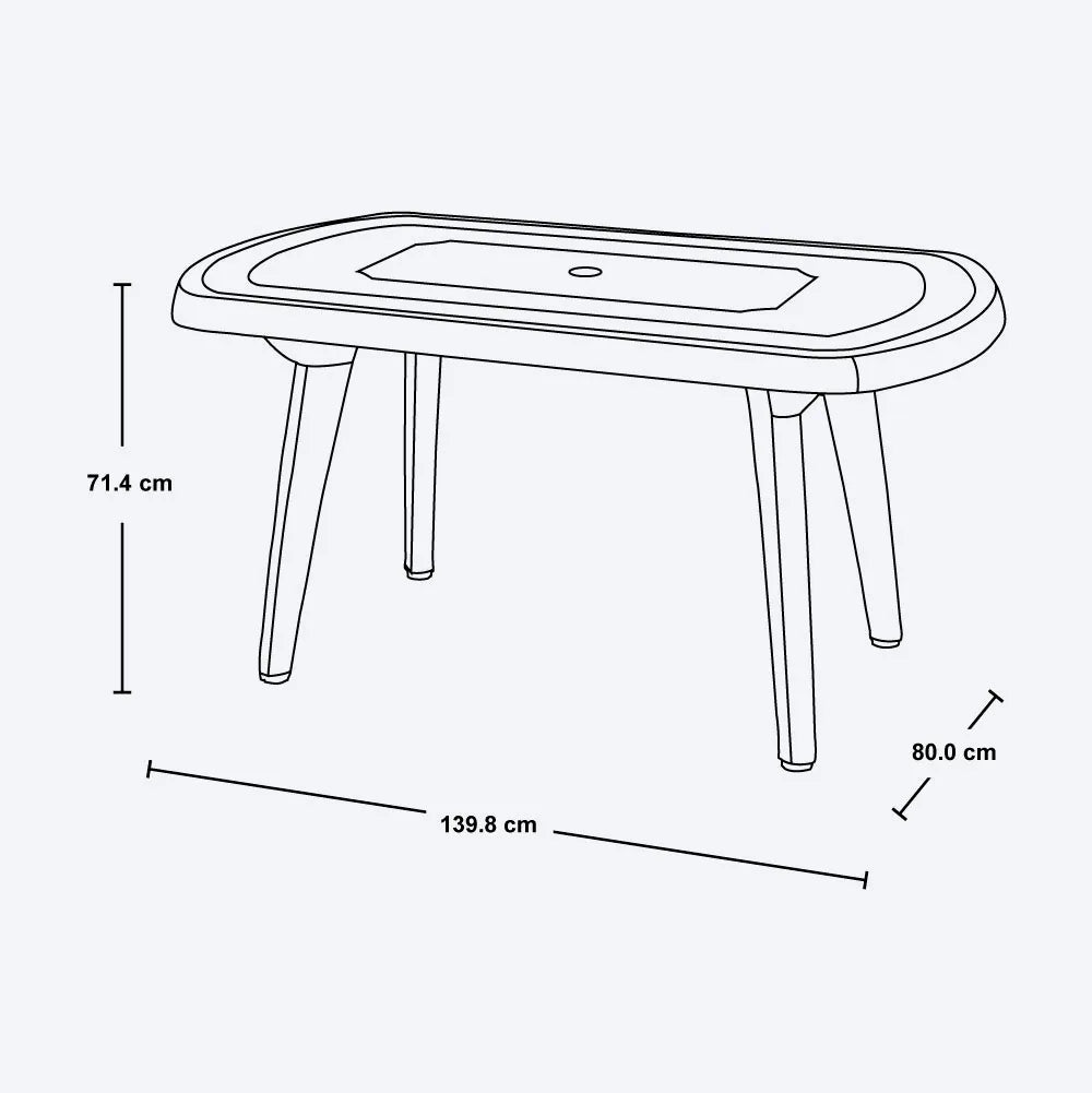 Combo Comedor Familiar Lotus (1 Mesa + 6 Sillas Sin Brazos) - Rimax
