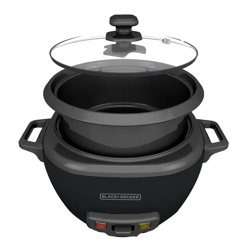 Olla Arrocera Black+Decker 14Tazas Tapa de Vidrio y Vaporera RC514B