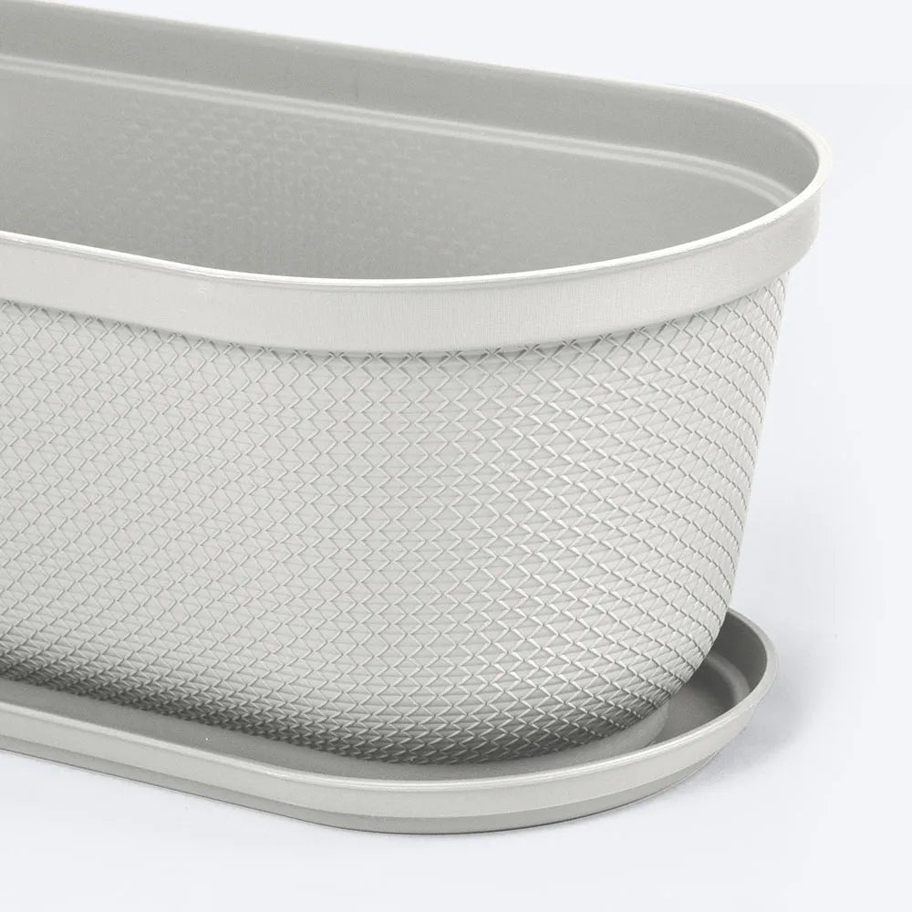 Matera moderna Ovalada Rafia 60 Cm con Plato