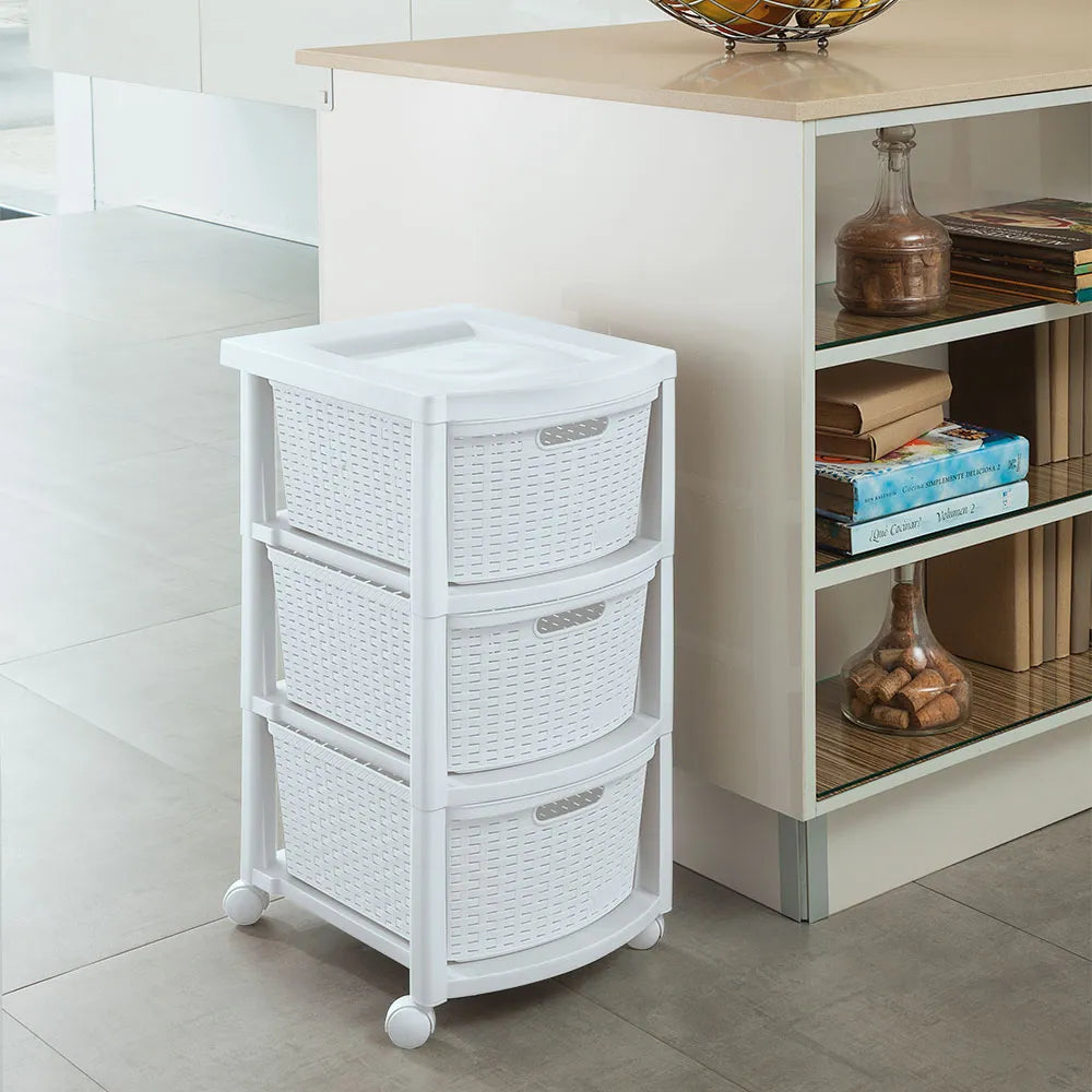 Cajonero Rattan Shia 3 Gavetas - Rimax