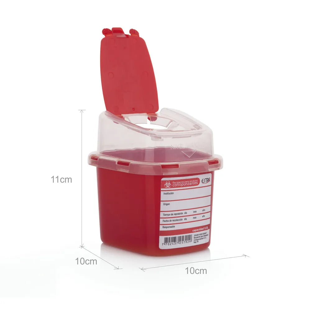 Recipiente Residuos Cortopunzante 0.5 Litros