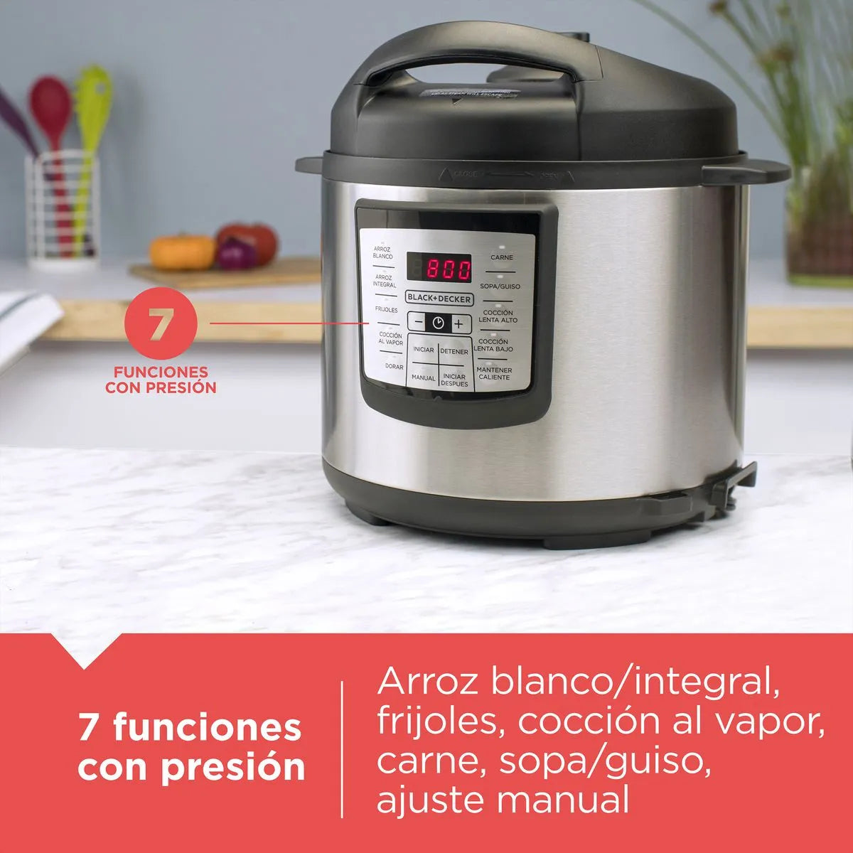 Olla A Presion Multiusos 6 Litros - Black & Decker