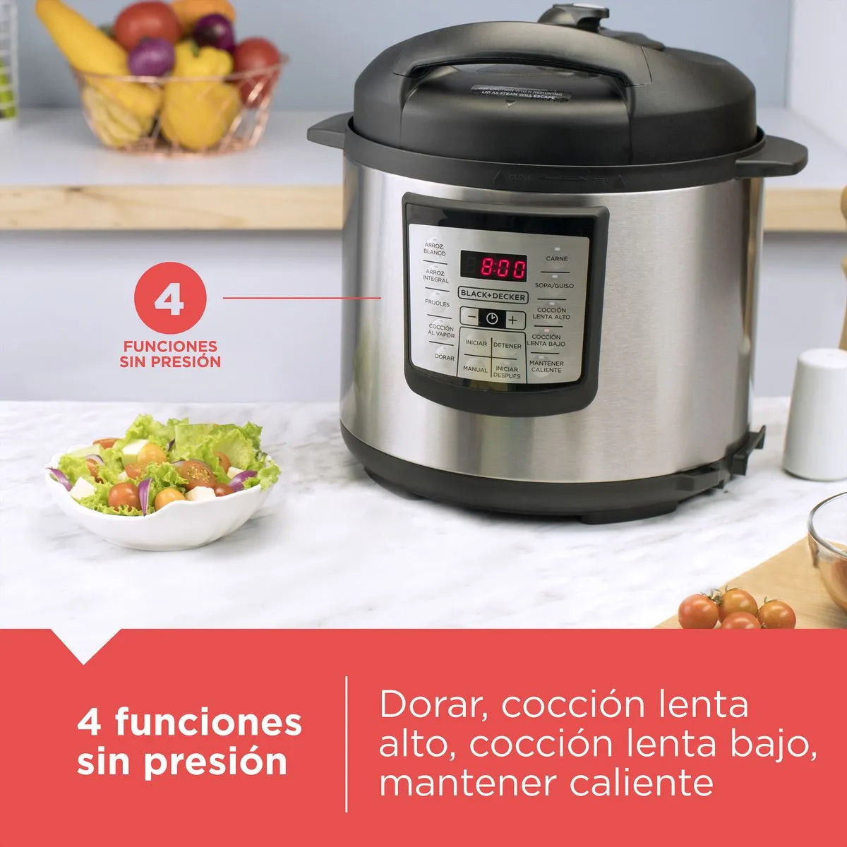Olla A Presion Multiusos 6 Litros - Black & Decker