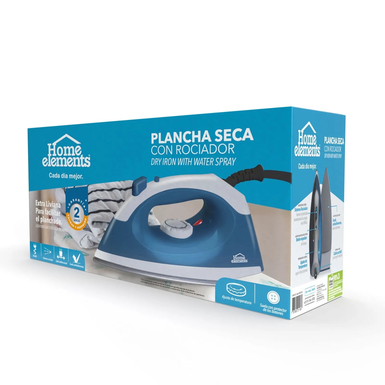 Plancha Seca con Rociador - Home Elements