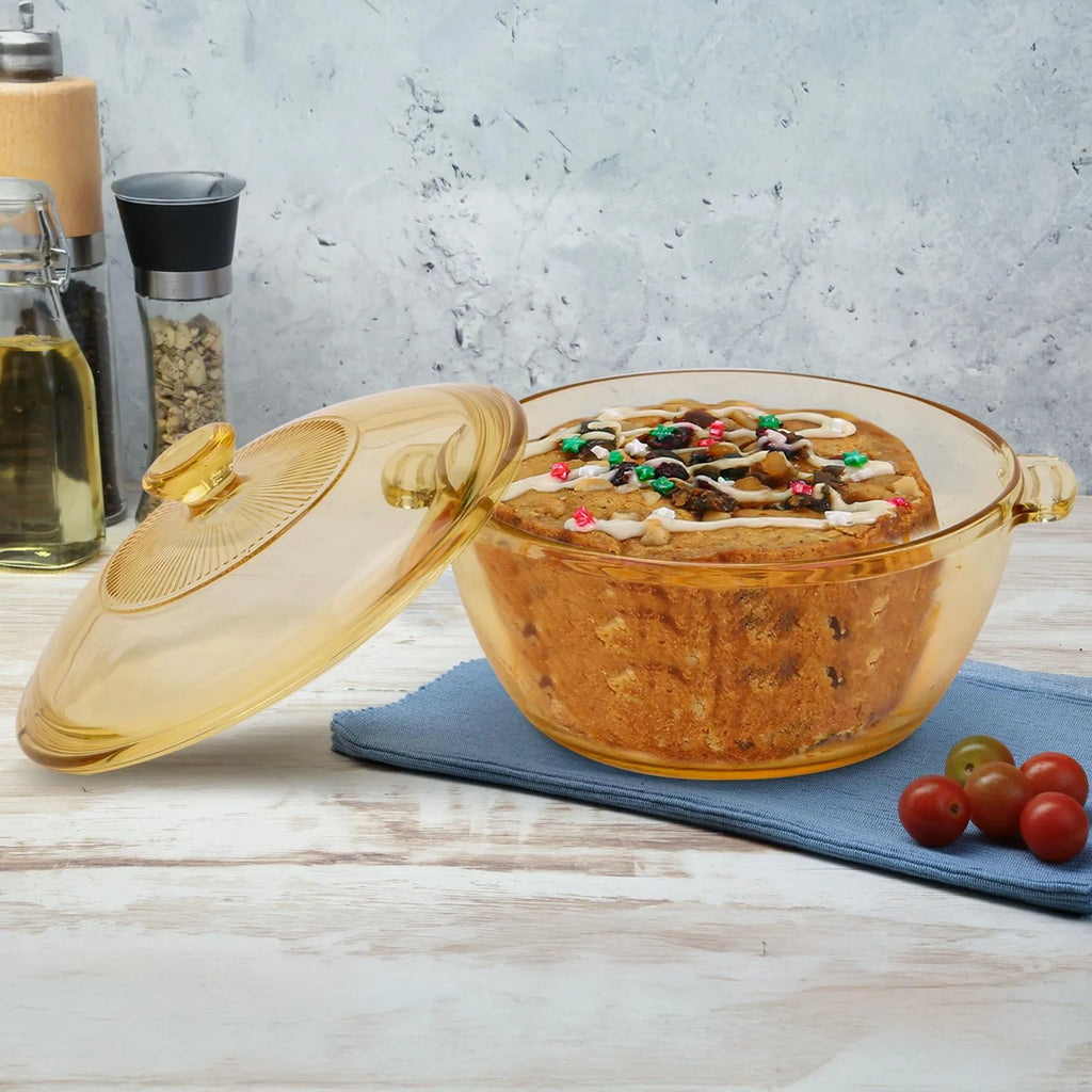 Olla Refractaria De Vidrio 1,5 Litros Con Tapa - Home Elements