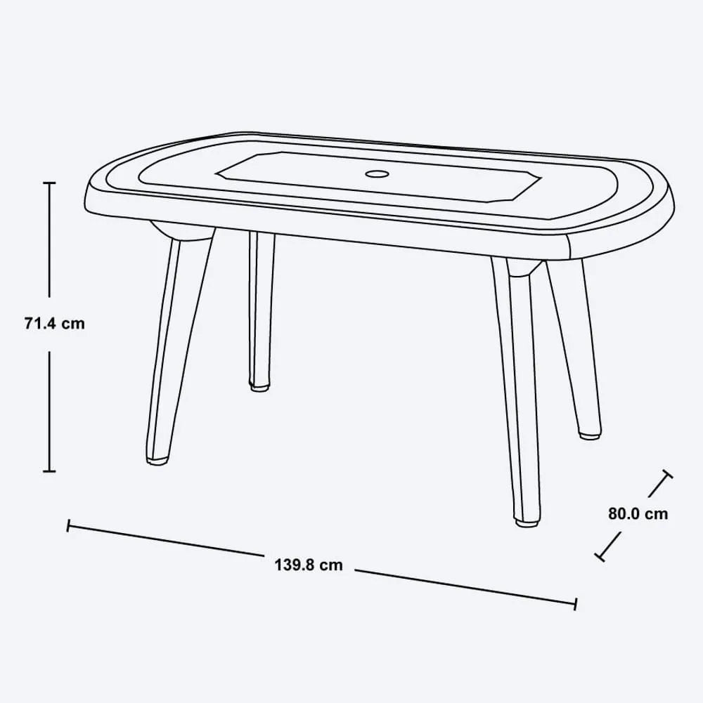 Mesa Lotus Larga Ovalada 6 Puestos Rimax