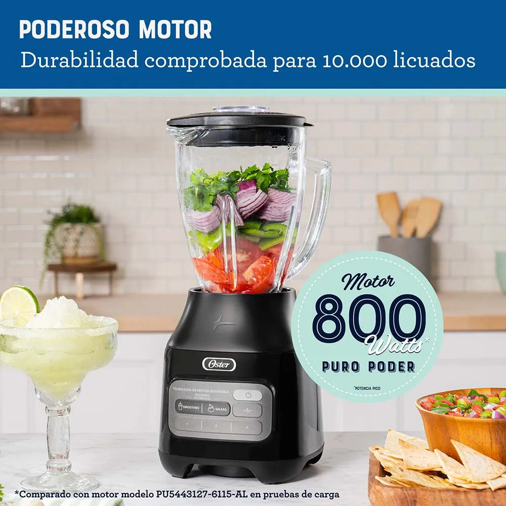 Licuadora con Tecnología Reversible, Vaso de Vidrio - Oster