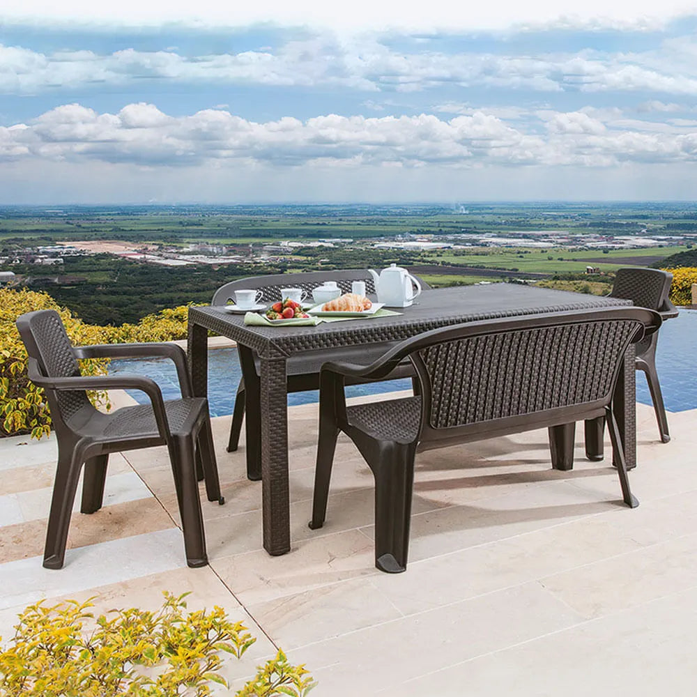 Combo Comedor Familiar Eterna (1 Mesa + 2 Sillas + 2 Sillas Dobles) - Rimax