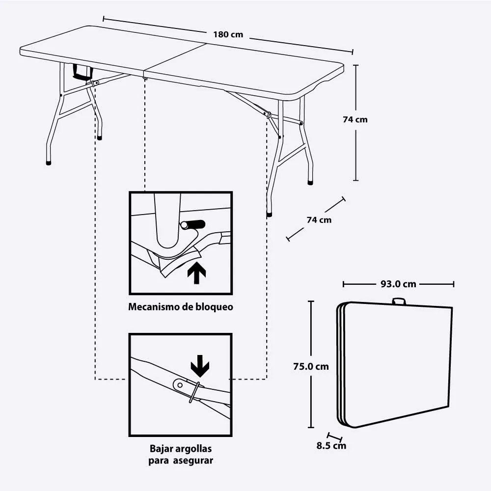 Combo Banquetero (Mesa Banquetera + 6 Sillas Eterna) - Rimax