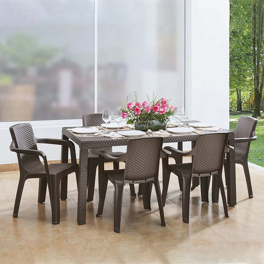 Combo Comedor Familiar Eterna (1 Mesa + 6 Sillas Eterna) - Rimax