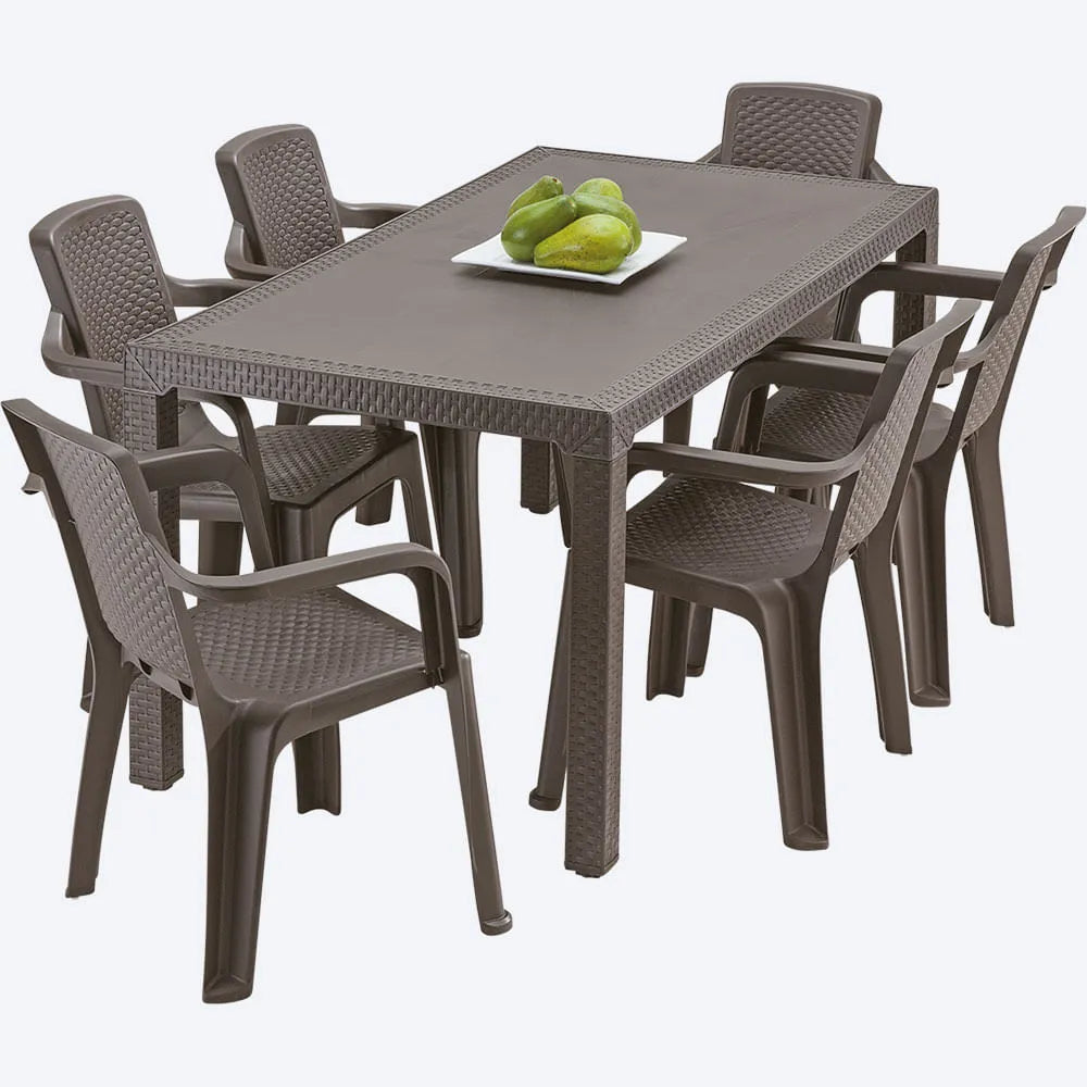 Combo Comedor Familiar Eterna (1 Mesa + 6 Sillas Eterna) - Rimax
