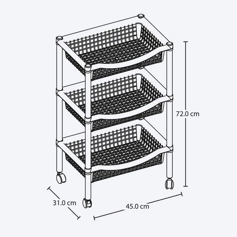 Canasta Móvil Rectangular 3 Niveles - Rimax