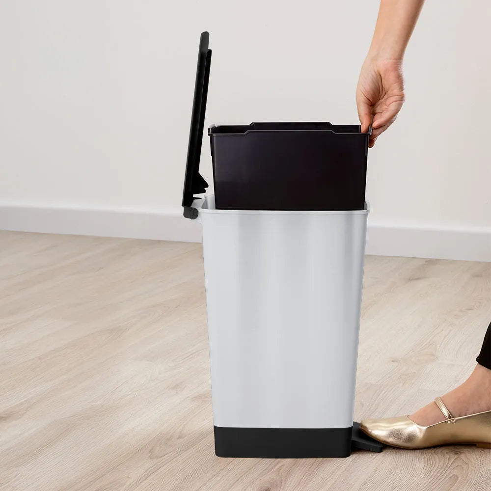 Basurero Pedal Slim 8 Litros Metalizado - Rimax