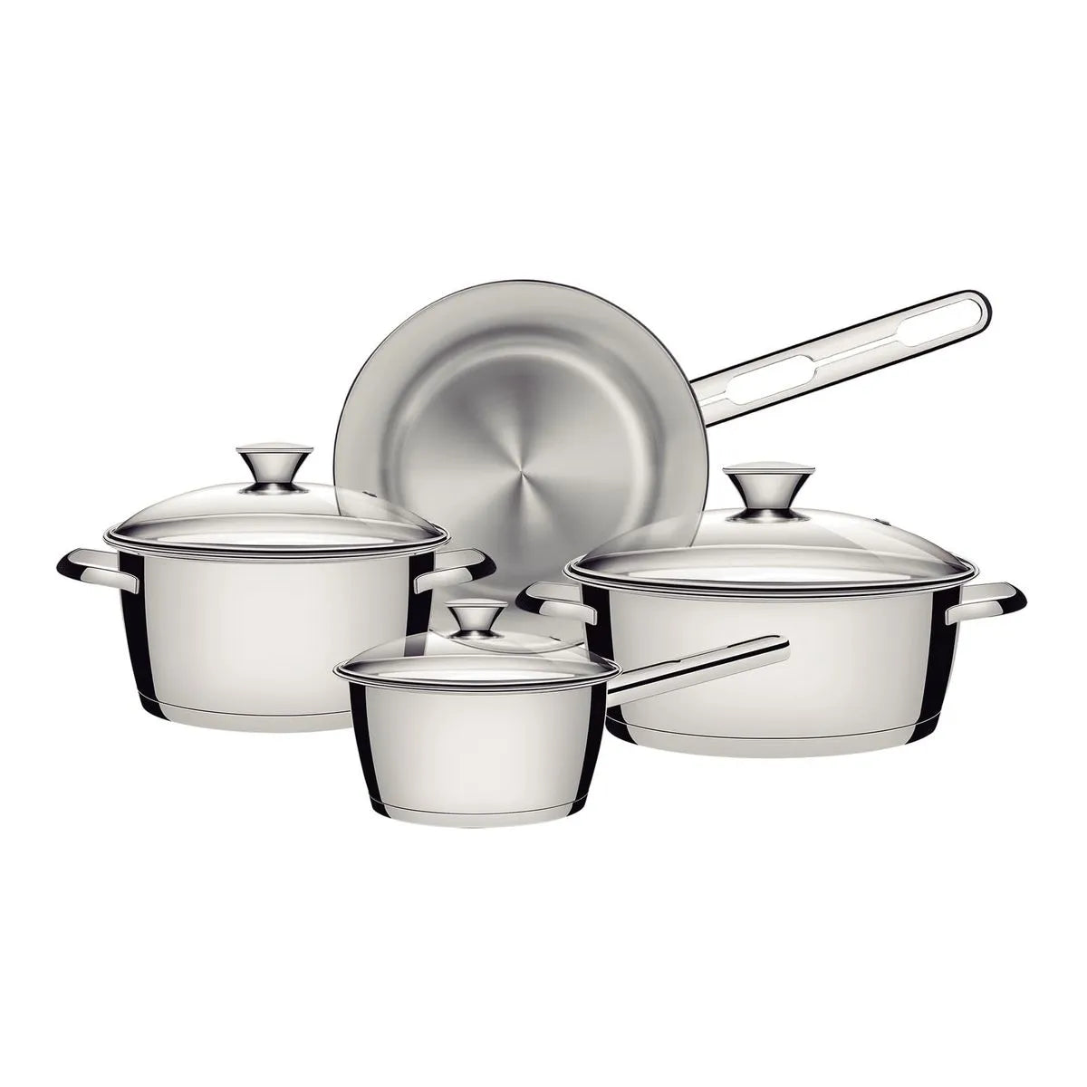 Juego de Ollas Batería de Cocina Tramontina Allegra Acero Inoxidable 7 Piezas