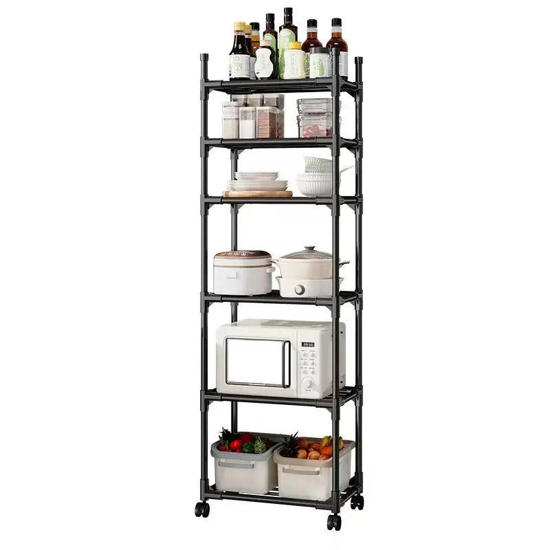 Estante - Repisa Metálico Ajustable de 6 Niveles con Ruedas Muebles Dummi