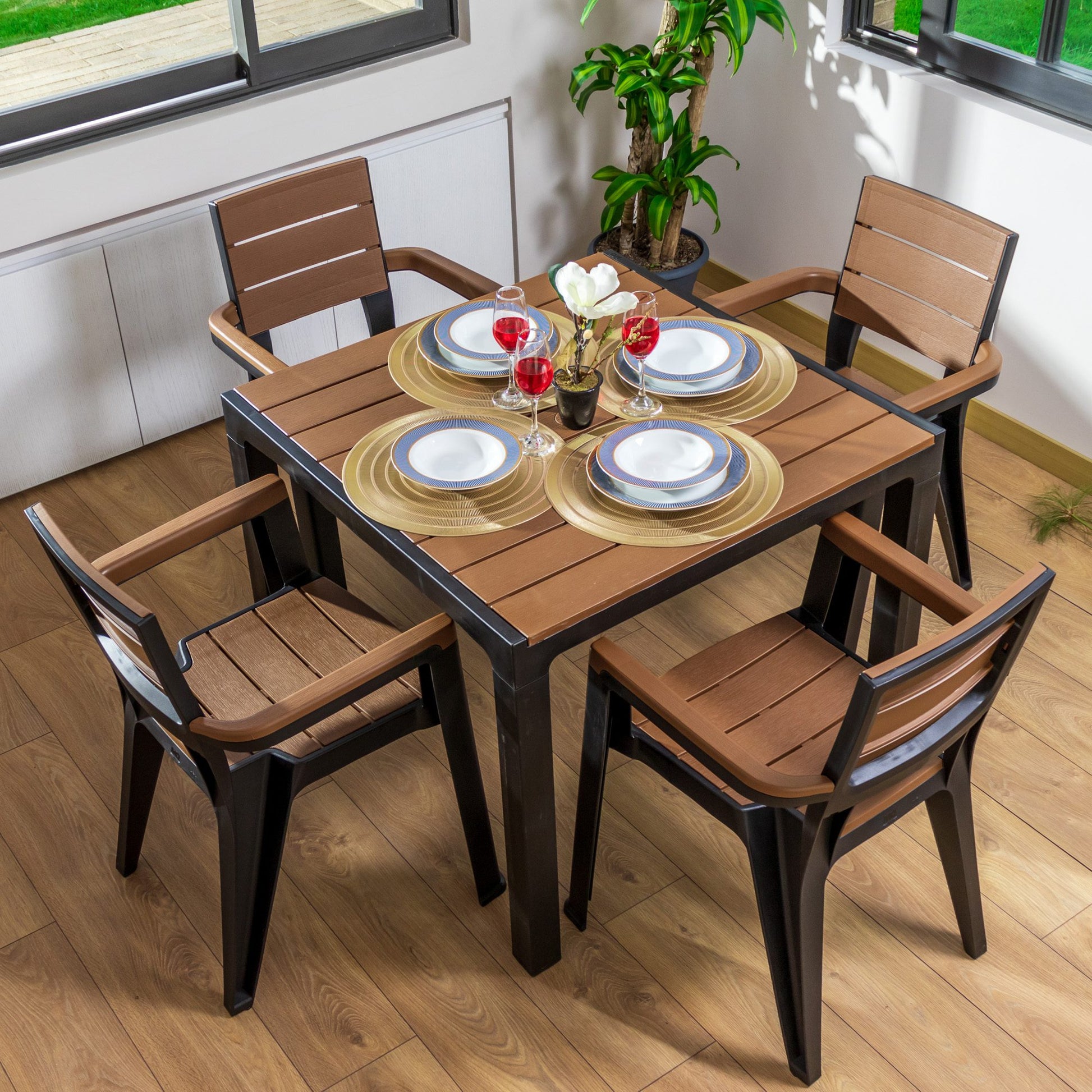 Comedor Para Exterior Madeira 4 Puestos - MQ