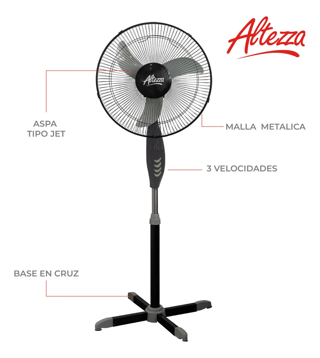 Ventilador Altezza Pedestal 16 Pulgadas
