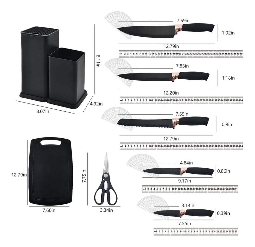 Juego De Utensilios De Silicona Y Cuchillos