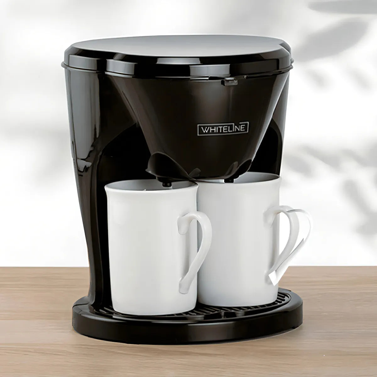 Cafetera de 340 ml Con Dos Pocillos Whiteline