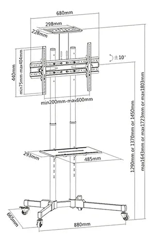 Soporte Para Televisor Móvil Con Ruedas