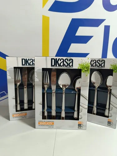 Juego De Cubiertos Dkasa En Acero Inoxidable 24 Piezas
