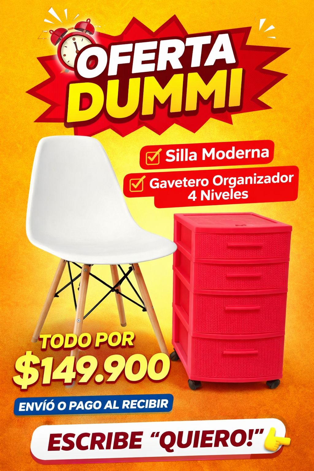 Combo Gavetero Con Silla Eames