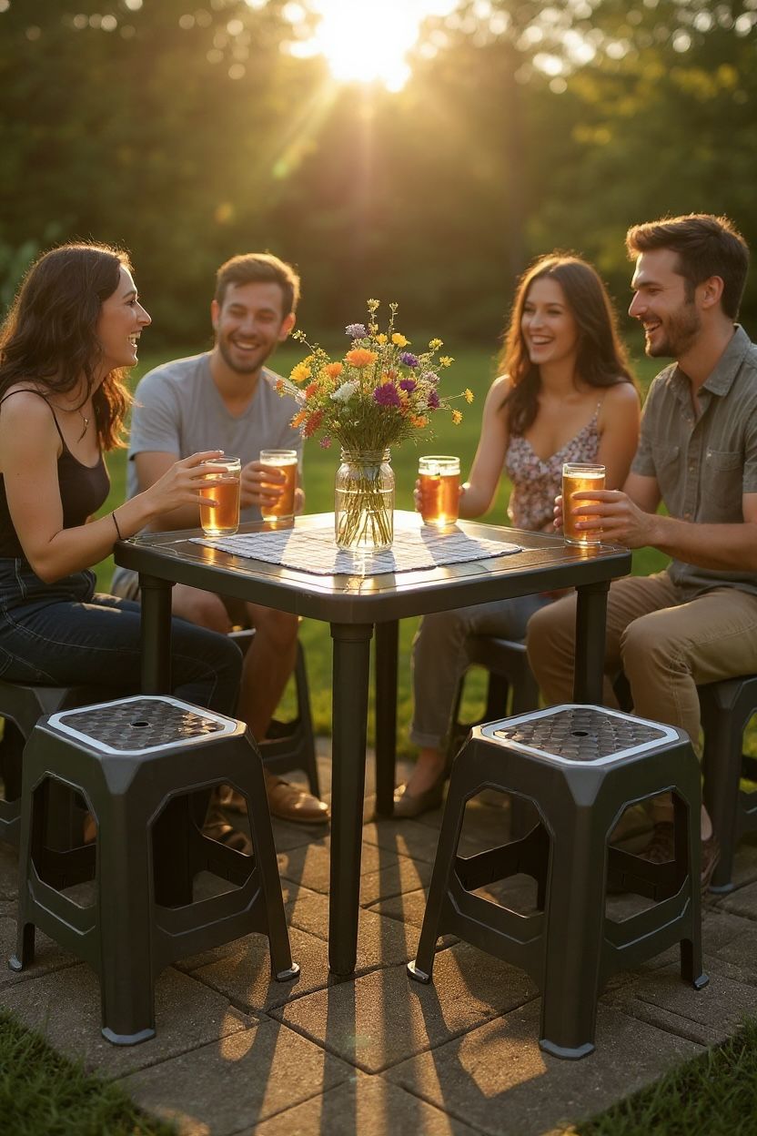 Juego de Comedor Geométrico Plastico