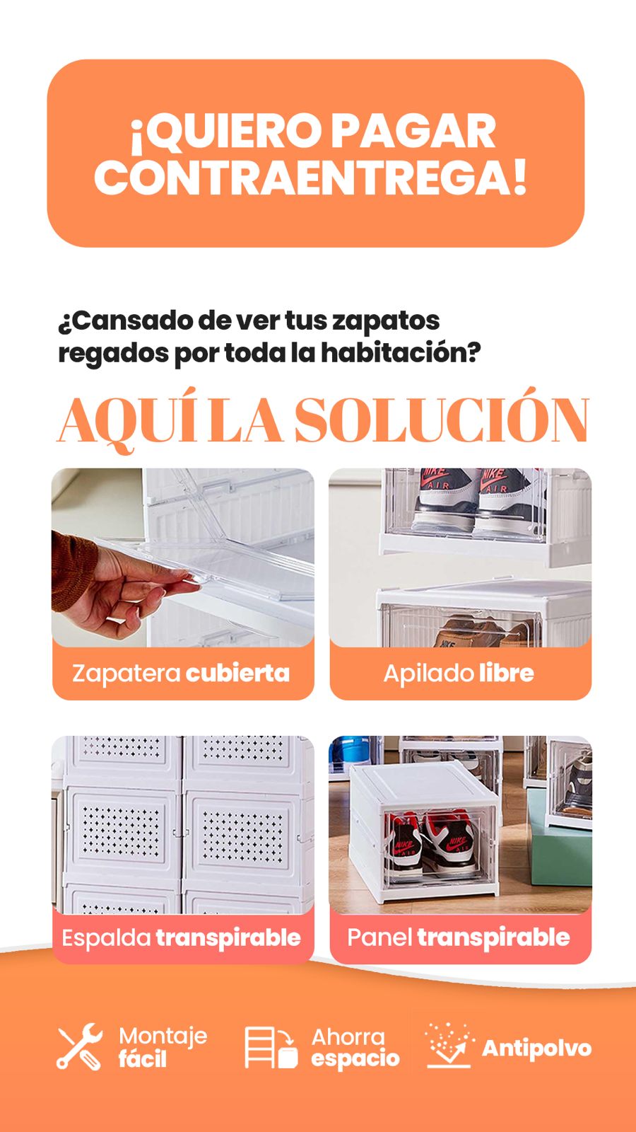 Organizador De Zapatos Plegable - Zapatero Plegable Modular