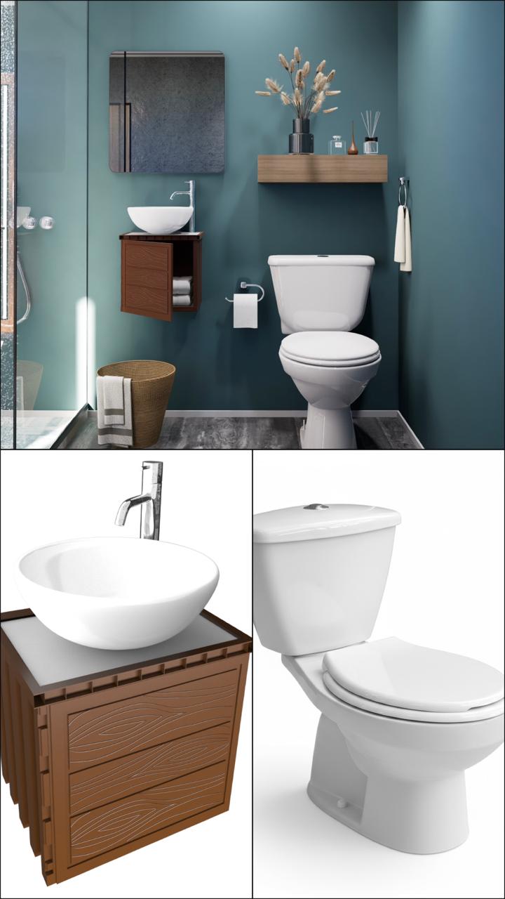 Combo Mueble Eco + Lavamanos Y Sanitario