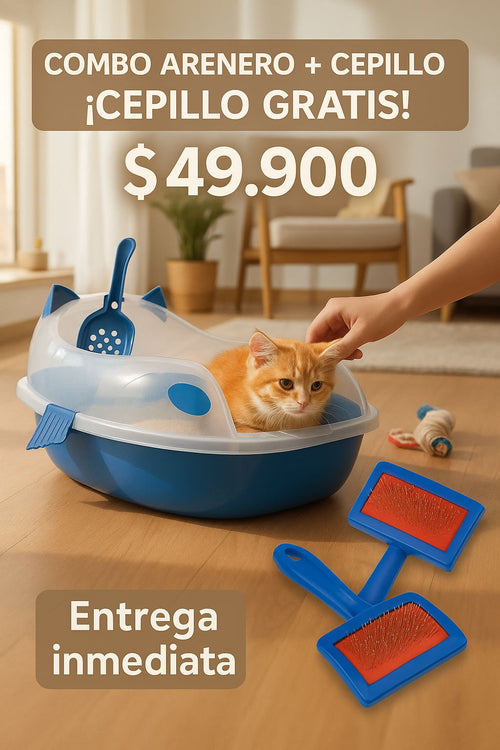 Arenero Premium Con Cepillo Para Gatos