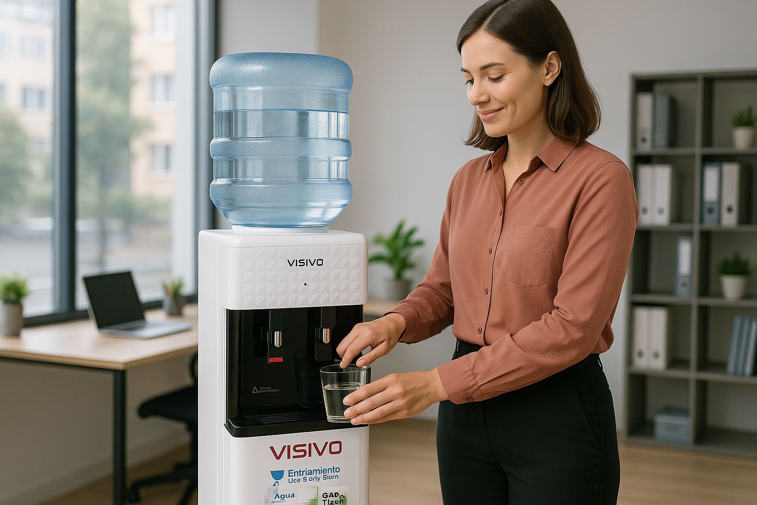 Dispensador De Agua Con Nevera Visivo