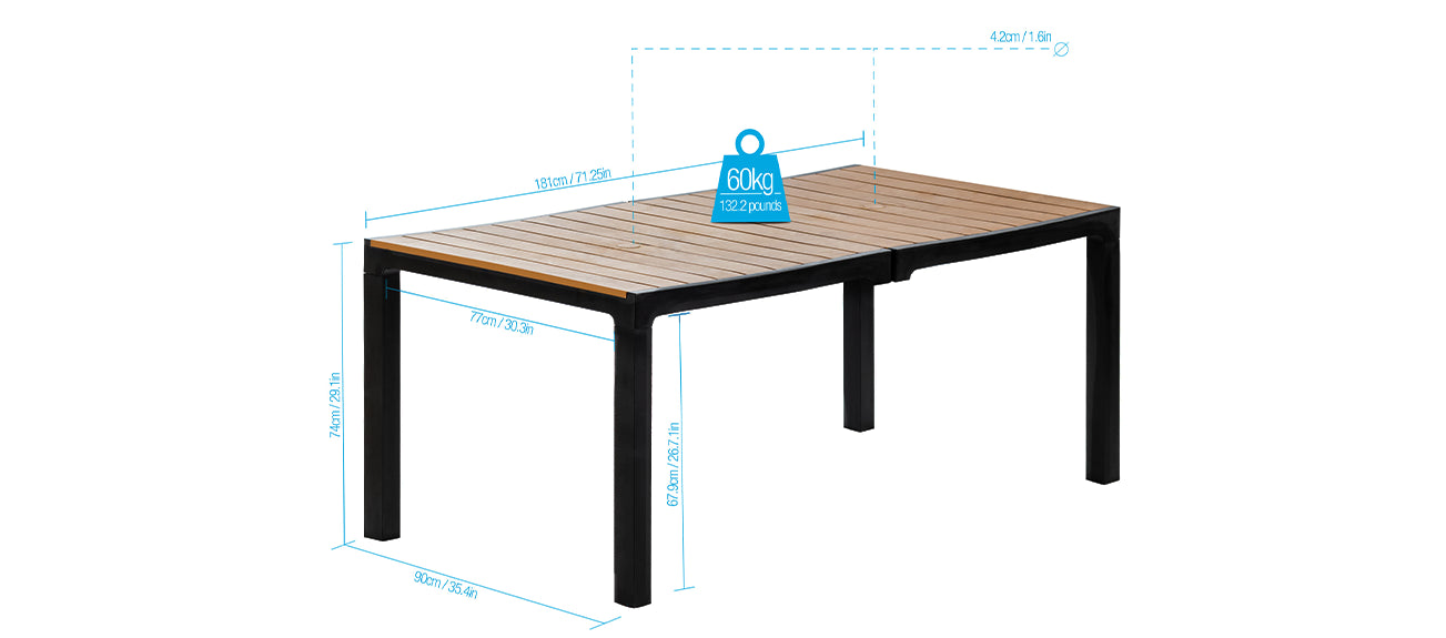 Mesa Madeira Rectangular Familiar - MQ